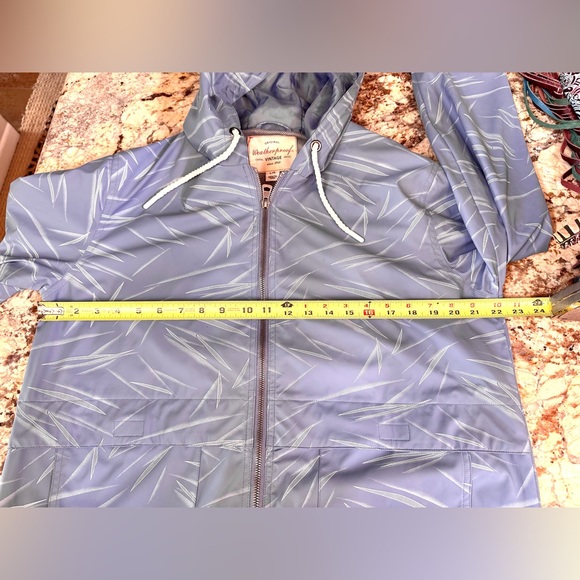 Weatherproof Vintage brand rain jacket sz LG periwinkle blue NWOT zip front - Picture 10 of 11
